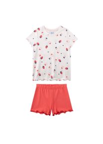 Schlafanzug Sanetta "Pyjama Schlafanzug Erdbeeren Pyjama Kids", M&auml;dchen, Gr. 128, bunt (rosa, beige), Obermaterial: 100% Baumwolle CO., Homewear-Sets Schlafanzug