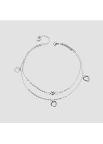 Adelia&acute;s Armband ADELIA&acute;S "Damen Armband &iquest; Herz aus Edelstahl mit Strass Steinchen 26 cm" Gr. 26, silber, Armb&auml;nder, Damen, Edelstahl, Armband