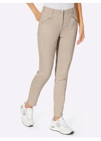 Stretch-Hose Heine, Damen, Gr. 46, Normalgr&ouml;&szlig;en, beige (sand), 72% Baumwolle, 25% Polyester, 3% Elasthan, unifarben, 7/8-L&auml;nge, Hosen Stretch-Hose