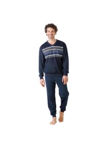 Schlafanzug Hajo "Pyjama", Herren, Gr. XL, blau (dunkelblau), Obermaterial: 62% Baumwolle CO. 38% Polyester PES., Homewear-Sets Schlafanzug