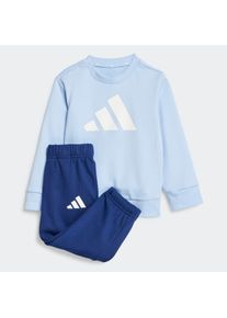 Trainingsanzug adidas Sportswear "I BL FT JOG 240", Jungen, Gr. 74, blau (glow blau, wei&szlig;), Obermaterial: 70% Baumwolle, 30% Polyester, Sportanz&uuml;ge Trainingsanzug