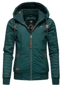 Winterjacke Ragwear "Winterjacke Nuggie Zig Zag Intl.", Damen, Gr. XS, gr&uuml;n (dunkelgr&uuml;n22), Obermaterial: 100% Polyester PES. Obermaterial: Futter: 100% Polyester PES., Jacken Winterjacke