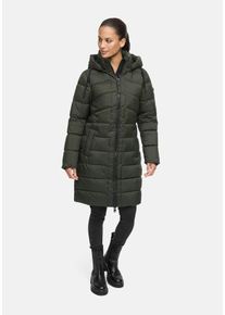 Winterjacke Marikoo "Marikoo Kaltn&auml;schen Damen Winter Steppmantel Jacke N075", Damen, Gr. L, gr&uuml;n (schwarz olive), Obermaterial: 100% Polyester PES., Jacken Winterjacke