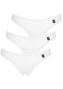 like it! String LIKE IT "3er Pack Damen String Olivia", Damen, Gr. M, wei&szlig;, Stoff, Obermaterial: 92% Polyamid PA. 8% Elasthan EL., Unterhosen String