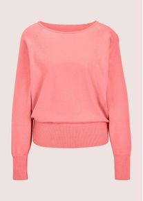 Madeleine Mode Longpullover MADELEINE "Pullover Basic Strickpullover mit Fledermaus&auml;rmeln", Damen, Gr. 48, orange (apricot, melange), Obermaterial: 46% Modal CMD. 40% Polyacryl PAN. 14% Polyamid PA., Modern, figurumspielend, Pullover Longpullover