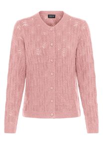 Strickjacke oxmo "Strickjacke OXFSINVA", Damen, Gr. XL, grau (zephyr melange), Obermaterial: 76% Polyacryl PAN. 21% Polyester PES. 3% Elasthan EL., Strickjacken Strickjacke