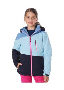 Skijacke Killtec "KSW 331 GRLS SKI JCKT", M&auml;dchen, Gr. 128, blau, Obermaterial: 100% Polyester;Futter: 100% Polyester;F&uuml;llung: 100% Polyester, Jacken Skijacke, Atmungsaktive, wasserdichte Jacke mit Fleece-Innenseite, Skipasstasche