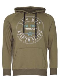 Kapuzensweatshirt Top Gun "Hoodie TG20212107", Herren, Gr. M, gr&uuml;n (oliv), Obermaterial: 65% Baumwolle CO. 35% Polyester COOLMAX PES(Coolmax)., Pullover Kapuzensweatshirt