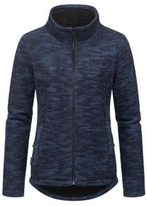 Kapuzensweatjacke Ragwear "Strickjacke Liram Melange", Damen, Gr. XL, blau (navy), Obermaterial: 56% Baumwolle CO. 44% Polyester PES. Futter: 100% Polyester PES., Sweatjacken Kapuzensweatjacke
