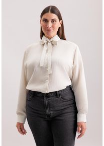 Hemdbluse Seidensticker "Schwarze Rose", Damen, Gr. 7XL (54), off, wei&szlig;, 71% Viskose, 29% Polyester, gestreift, regular fit, Blusen Hemdbluse, 1/1 Gestreift