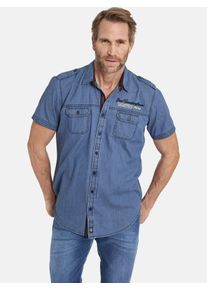 Jeanshemd Jan Vanderstorm "Jeanshemd LORENSIUS", Herren, Gr. 6XL, weit, blau, Obermaterial: 100% Baumwolle CO., Hemden Jeanshemd