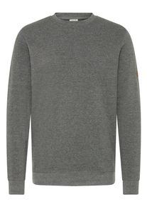 !Solid Longpullover SOLID "Sweater SDSIMSA", Herren, Gr. M, grau (gray melange), Obermaterial: 65% Polyester PES. 35% Baumwolle CO., Pullover Longpullover