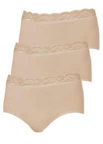 Taillenslip Nina von C. "3er Pack Damen Taillenslip Slipboutique", Damen, Gr. 40, beige (nude), Obermaterial: 93% Baumwolle CO. 7% Elasthan EL., Unterhosen Taillenslip
