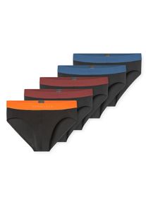 Slip Schiesser "Slip Slips 5P 95/5 5er Pack", Herren, Gr. M, bunt (schwarz, rot, orange), Obermaterial: 95% Baumwolle CO. 5% Elasthan EL., Unterhosen Slip