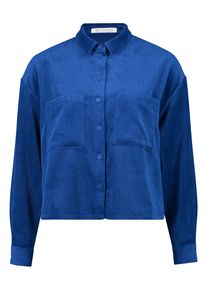 BETTY & CO Shirtbluse BETTY & CO "Overshirt mit Kragen", Damen, Gr. 46, blau (royal blau), Obermaterial: 90% Polyester PES. 9% Polyamid PA. 1% Elasthan EL., Blusen Shirtbluse