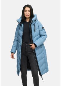 Winterjacke Navahoo "Navahoo Schmatzibaer lange Damen Winter Steppjacke N009", Damen, Gr. XS, blau (powder blau), Obermaterial: 100% Polyester PES., Jacken Winterjacke