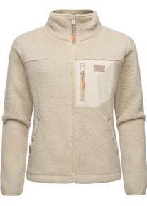 Kapuzensweatjacke Ragwear "Pl&uuml;schjacke Alaris", Damen, Gr. 6XL, beige (ecru), Obermaterial: 100% Polyester PES., Sweatjacken Kapuzensweatjacke