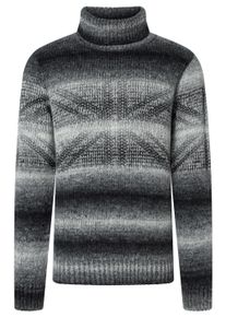 JOOP! Strickpullover JOOP JEANS "Urielo", Herren, Gr. S, schwarz, Strick, Obermaterial: 51% Polyacryl, 49% Wolle, gemustert, mehrfarbig, regular fit normal, Rundhals, eingesetzt Rippstrickb&uuml;ndchen, Pullover Strickpullover, mit Rollkragen