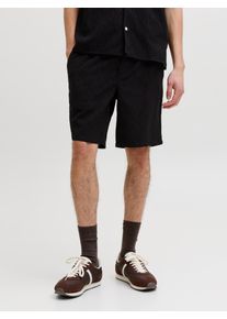 Jack & Jones Shorts JACK & JONES "JPSTJAIDEN WAVY JOGGER SHORTS REG SN", Damen, Gr. M, N-Gr, schwarz, Web, Obermaterial: 100% Baumwolle, unifarben, relaxed fit kniefrei, Hosen Shorts, Baumwolle, locker geschnitten