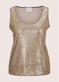 Madeleine Mode Tr&auml;gertop MADELEINE "Top Pailletten-Top", Damen, Gr. 46, blau (kitt), Obermaterial: 100% Polyester PES., Modern, normal, Tops Tr&auml;gertop