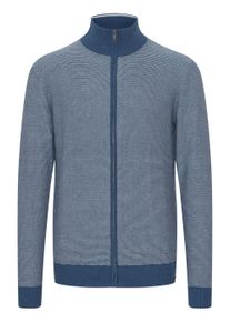 Strickjacke FQ1924 "Strickjacke FQLewis", Herren, Gr. S, blau (schwarz denim), Obermaterial: 100% Baumwolle CO., normal, Strickjacken Strickjacke