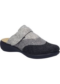 Hausschuh Josef Seibel "Korsika 308, titan-multi", Damen, Gr. 41, grau (titan, multi), Obermaterial: 100% Textilmaterial TEXMAT., Schuhe Hausschuh
