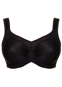 Sport-BH Ulla Dessous "Sport BH ohne B&uuml;gel Kate", Damen, Gr. 85, Cup G, schwarz, Obermaterial: 37% Polyamid PA. 25% Polyester PES. 16% Elasthan EL. 13% Baumwolle CO. 7% Polyurethan PU., BHs Sport-BH