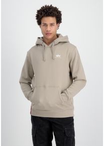Hoodie Alpha Industries "Basic Hoodie SL", Herren, Gr. XS, beige (vintage sand), Obermaterial: 80% Baumwolle, 20% Polyester, regular fit, Sweatshirts Hoodie