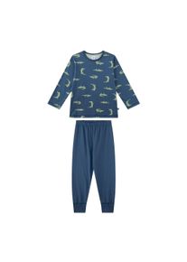 Schlafanzug Sanetta "Pyjama Schlafanzug Krokodil lang Kids", Jungen, Gr. 116, bunt (blau), Obermaterial: 100% Baumwolle CO(Bio)., Homewear-Sets Schlafanzug