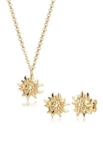 Ohrring und Ketten Set Elli "Schmuckset Elli Schmuckset Edelweiss Tracht 925 Silber" Gr. 40, gold, Schmuck_Sets, Damen, Blacklist, Silber 925 (Sterlingsilber), Ohrring und Ketten Set