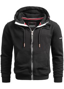 Sweatjacke Alessandro Salvarini "Alessandro Salvarini Herren Sweatjacke AS293", Herren, Gr. M, schwarz, Obermaterial: 65% Baumwolle CO. 35% Polyester PES., Sweatjacken Sweatjacke