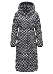 Steppmantel Ragwear "Steppmantel Niara Long Print", Damen, Gr. XXL, schwarz, Obermaterial: 100% Polyester PES. Obermaterial: Futter: 100% Polyester PES. 100% Polyester PES., M&auml;ntel Steppmantel