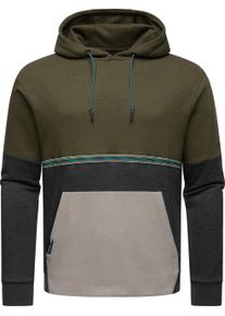 Hoodie Ragwear "Hoodie Blocky Hoody", Herren, Gr. S, gr&uuml;n (schwarz olive), Obermaterial: 70% Baumwolle CO. 30% Polyester PES., Sweatshirts Hoodie