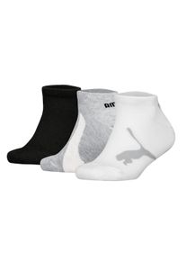 Sneakersocken Puma "Socken BWT Sneaker 3P 3er Pack", M&auml;dchen, Gr. 39-42, bunt (schwarz, wei&szlig;, grau), Obermaterial: 66% Baumwolle CO. 18% Polyamid PA. 14% Polyester PES. 2% Elasthan EL., Socken Sneakersocken