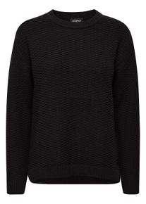 Strickfleece-Pullover oxmo "Strickpullover OXMilla", Damen, Gr. M, schwarz, Obermaterial: 60% Polyacryl PAN. 40% Baumwolle CO., Pullover Strickfleece-Pullover