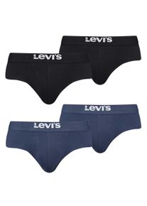 Levi's Slip LEVI'S "Slip 4er Pack", Herren, Gr. M, schwarz (schwarz, blau), Obermaterial: 95% Baumwolle CO. 5% Elasthan EL., Unterhosen Slip