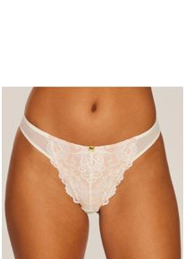 String JETTE, Damen, Gr. 40/42, beige (creme), Microtouch, Obermaterial: 83% Polyamid, 17% Elasthan, figurbetont, Unterhosen String, mit Mix aus feiner Spitze und Soft-Mesh