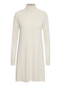 Strickkleid oxmo "Strickkleid OXWinala", Damen, Gr. L, N-Gr, grau (oyster grau melange), Obermaterial: 70% Viskose CV. 30% Nylon NY., Kleider Strickkleid