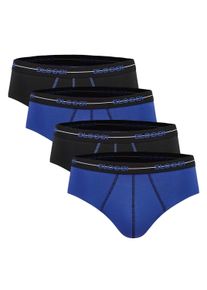 Slip Sloggi "Slip Start midi C4P box 4er Pack", Herren, Gr. XXL, schwarz (schwarz, blau), Obermaterial: 96% Baumwolle CO. 4% Elasthan EL., Unterhosen Slip