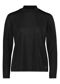 BETTY & CO Langarmshirt BETTY & CO "Rollkragenshirt mit Lurexfaden", Damen, Gr. XL, schwarz, Obermaterial: 62% Viskose CV. 34% Polyester PES. 4% Elasthan EL., Shirts Langarmshirt