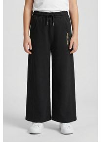 Sweathose Calvin Klein Jeans, M&auml;dchen, Gr. 8 (128), N-Gr, ck schwarz, Sweatware, Obermaterial: 100% Baumwolle, unifarben, regular fit lang, Hosen Sweathose, Glitzer-Logodruck, Regular Fit, f&uuml;r Kinder bis 16 Jahre