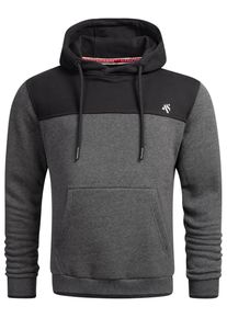 Kapuzenpullover Alessandro Salvarini "Alessandro Salvarini Herren Hoodie AS312", Herren, Gr. M, grau (dunkelgrau, schwarz), Obermaterial: 65% Baumwolle CO. 35% Polyester PES., Sweatshirts Kapuzenpullover