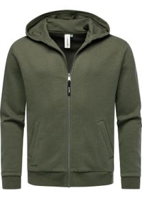 Sweatjacke Ragwear "Sweatjacke Natten", Herren, Gr. S, gr&uuml;n (schwarz olive), Obermaterial: 70% Baumwolle CO. 30% Polyester PES., Sweatjacken Sweatjacke