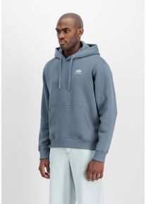 Hoodie Alpha Industries "Basic Hoodie SL", Herren, Gr. L, blau (denim blau), Obermaterial: 80% Baumwolle, 20% Polyester, regular fit, Sweatshirts Hoodie