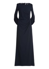 Abendkleid Vera Mont "Abendkleid mit Spitze", Damen, Gr. 44, EURO, blau (night sky), Obermaterial: 95% Polyester PES. 5% Elasthan EL., Kleider Abendkleid