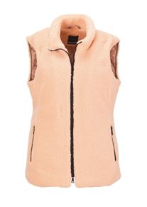 Kurzweste GOLDNER "Kurzgr&ouml;&szlig;e Teddy-Weste", Damen, Gr. 21, beige, Obermaterial: 100% Polyester PES., Westen Kurzweste, mit sportlichen Kontrastrei&szlig;verschl&uuml;ssen