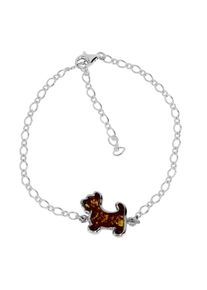 Armband OSTSEE-SCHMUCK "- Hund - Silber 925/000 - Bernstein" Gr. 20, silber (silber 925, silberfarben, wei&szlig;), Armb&auml;nder, Damen, Silber 925 (Sterlingsilber), Armband