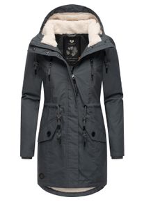 Wintermantel Ragwear "Wintermantel Elsie", Damen, Gr. XXL, grau (dunkelgrau24), Obermaterial: 65% Polyester PES. 35% Baumwolle CO. Obermaterial: Futter: 100% Polyester PES. 100% Polyester PES., M&auml;ntel Wintermantel