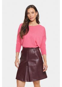 Rundhalspullover Saint Tropez "A2561, MilaSZ R-Neck", Damen, Gr. M, fruit dove melange, Strick, Obermaterial: 80% Viskose, 20% Polyacryl, meliert, bequem normal, Rundhals, Pullover Rundhalspullover, Viskosemischung, Casual fit