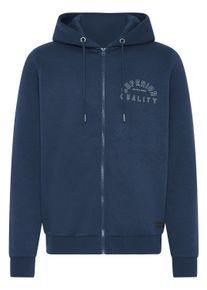 Kapuzensweatjacke Blend "Kapuzenfleecejacke BHSunic", Herren, Gr. M, blau (marineblaus), Obermaterial: 80% Polyester PES. 20% Baumwolle CO., Sweatjacken Kapuzensweatjacke